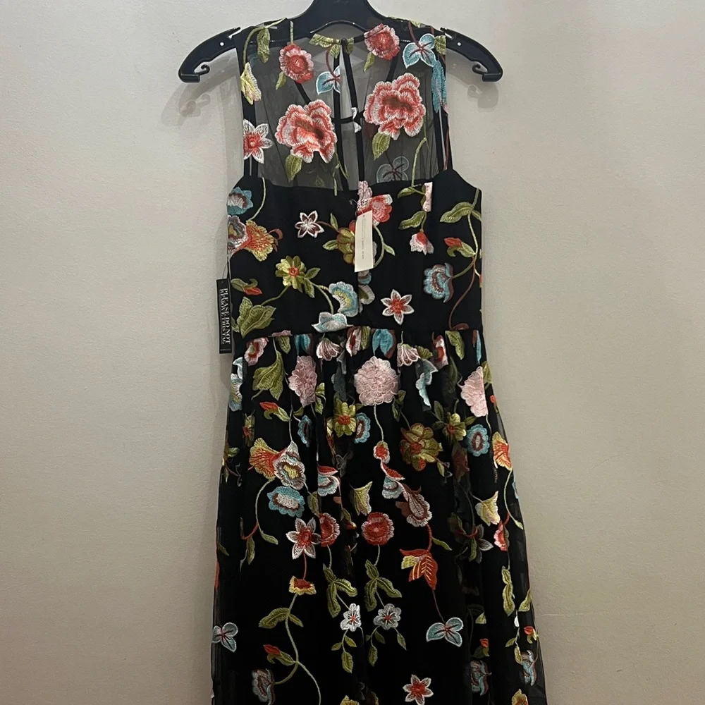 New York & Company Black Dress with Colorful Floral Design - Picture 7 of 10